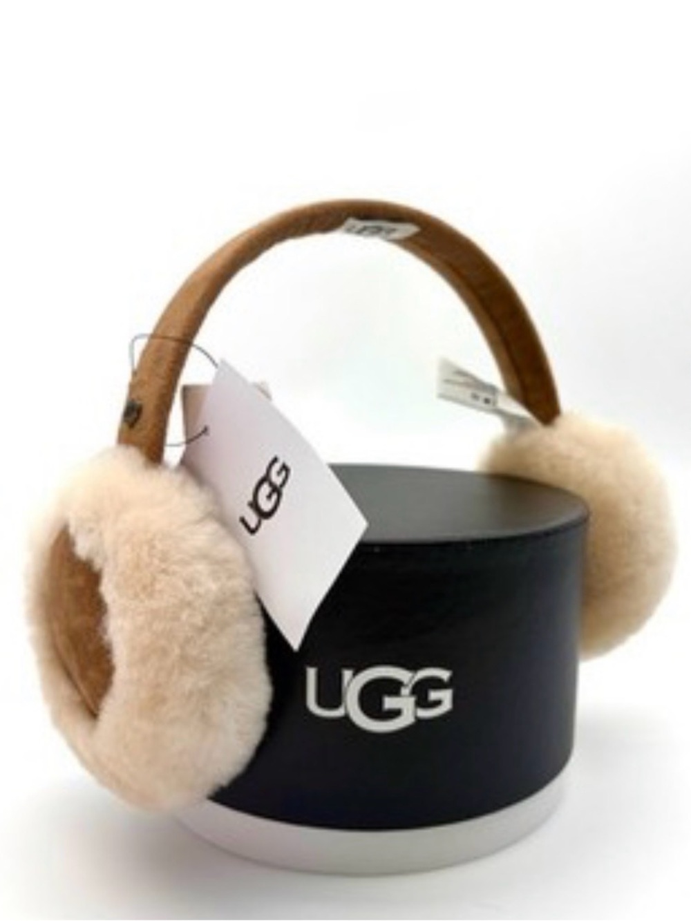 UGG Sheepskin On-Ear Headphones in Chestnut and Cream